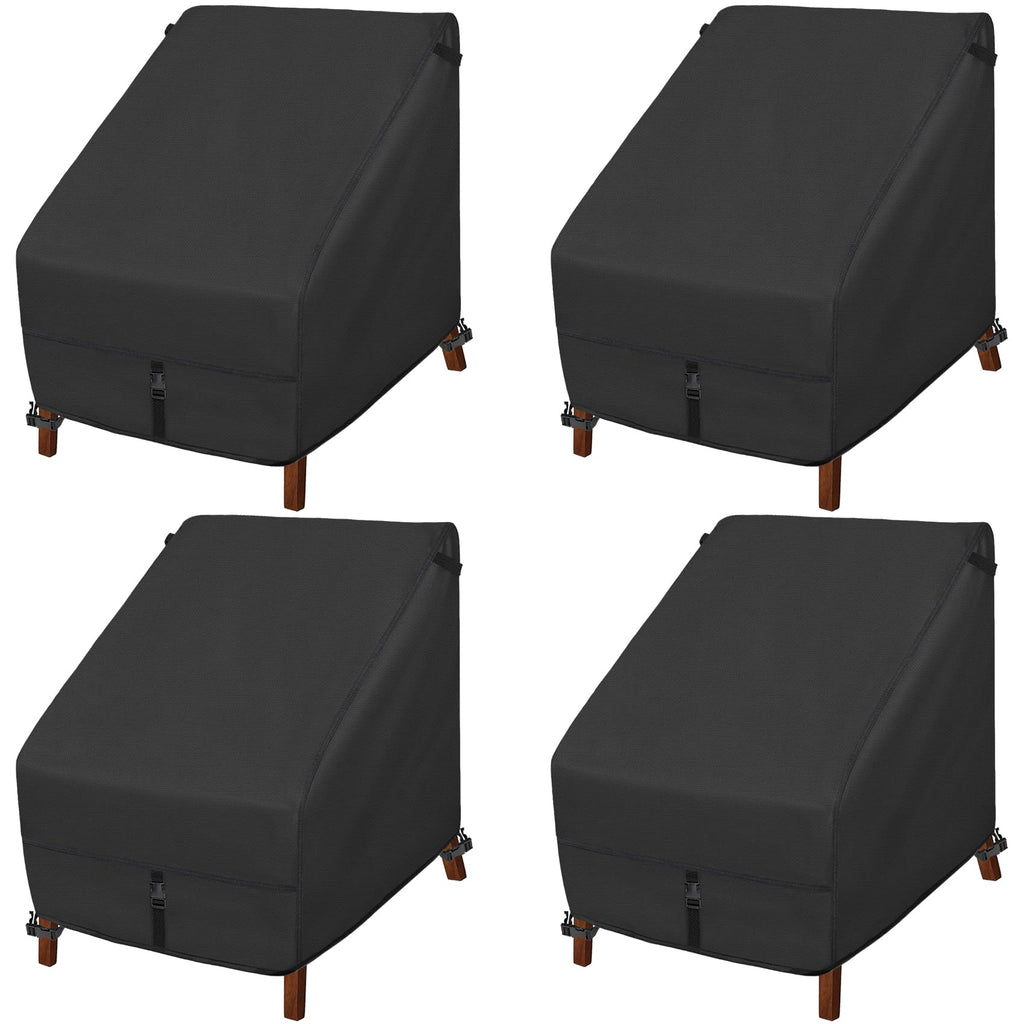 Porch Shield Patio Chair Covers - Waterproof Outdoor Lounge Deep Seat Adirondack Chair Cover 4 Pack - 34W X 37D X 36H Inch, Black