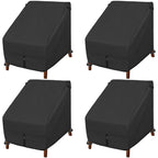 Porch Shield Patio Chair Covers - Waterproof Outdoor Lounge Deep Seat Adirondack Chair Cover 4 Pack - 34W X 37D X 36H Inch, Black