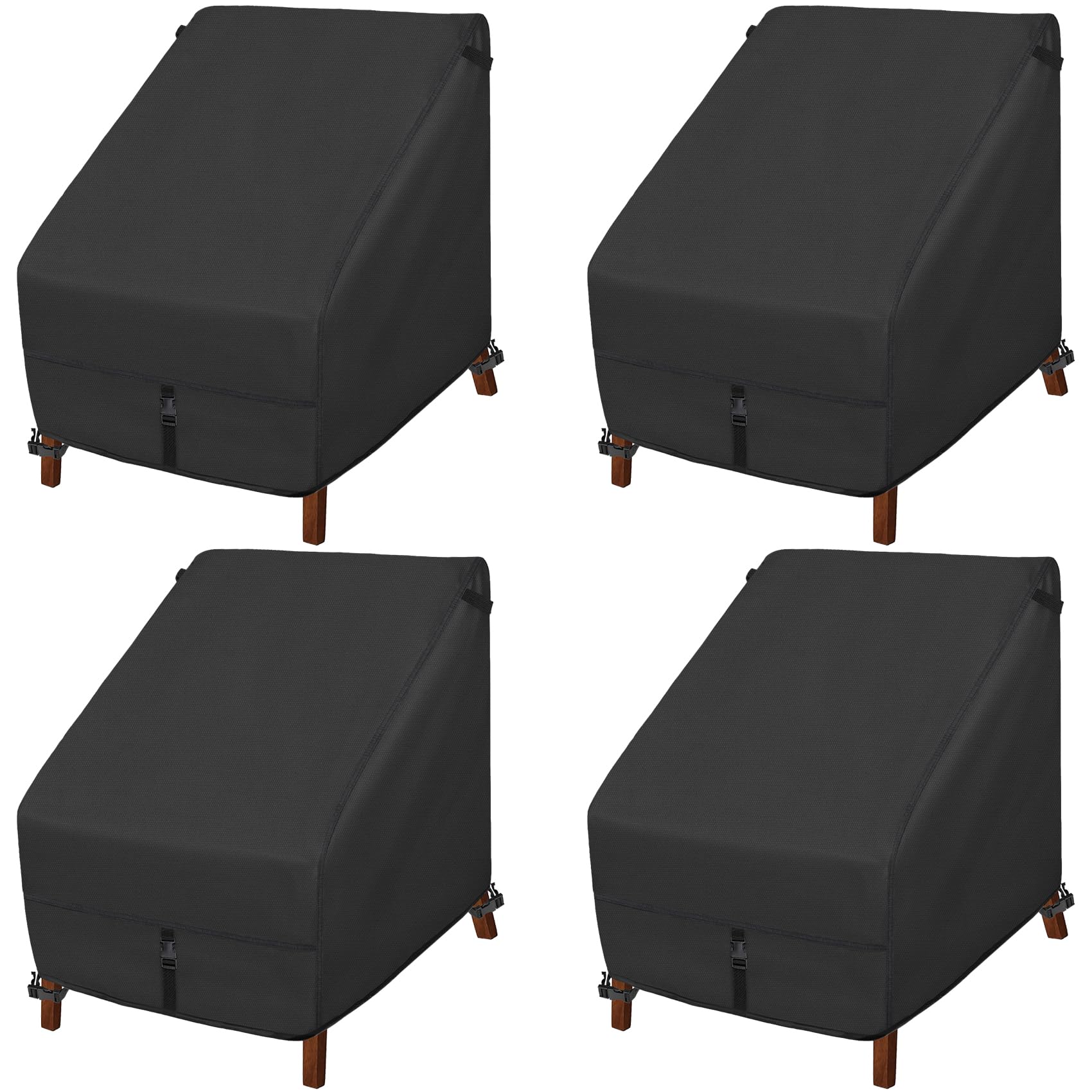 Porch Shield Patio Chair Covers - Waterproof Outdoor Lounge Deep Seat Adirondack Chair Cover 4 Pack - 34W X 37D X 36H Inch, Black