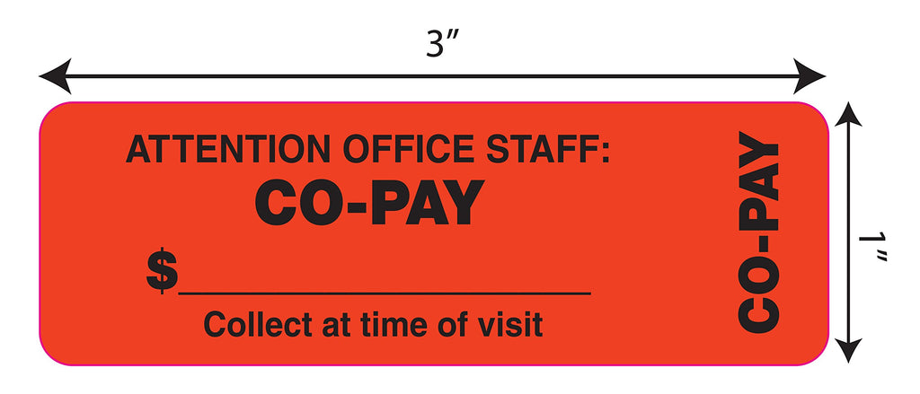 Tabbies Tab40566 Attention Office Staff Medical Labels, 1 X 3, Orange, 500 Per Roll