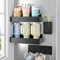 Nieifi Magnetic Cup Holder for Fridge, Black, 4 pieces