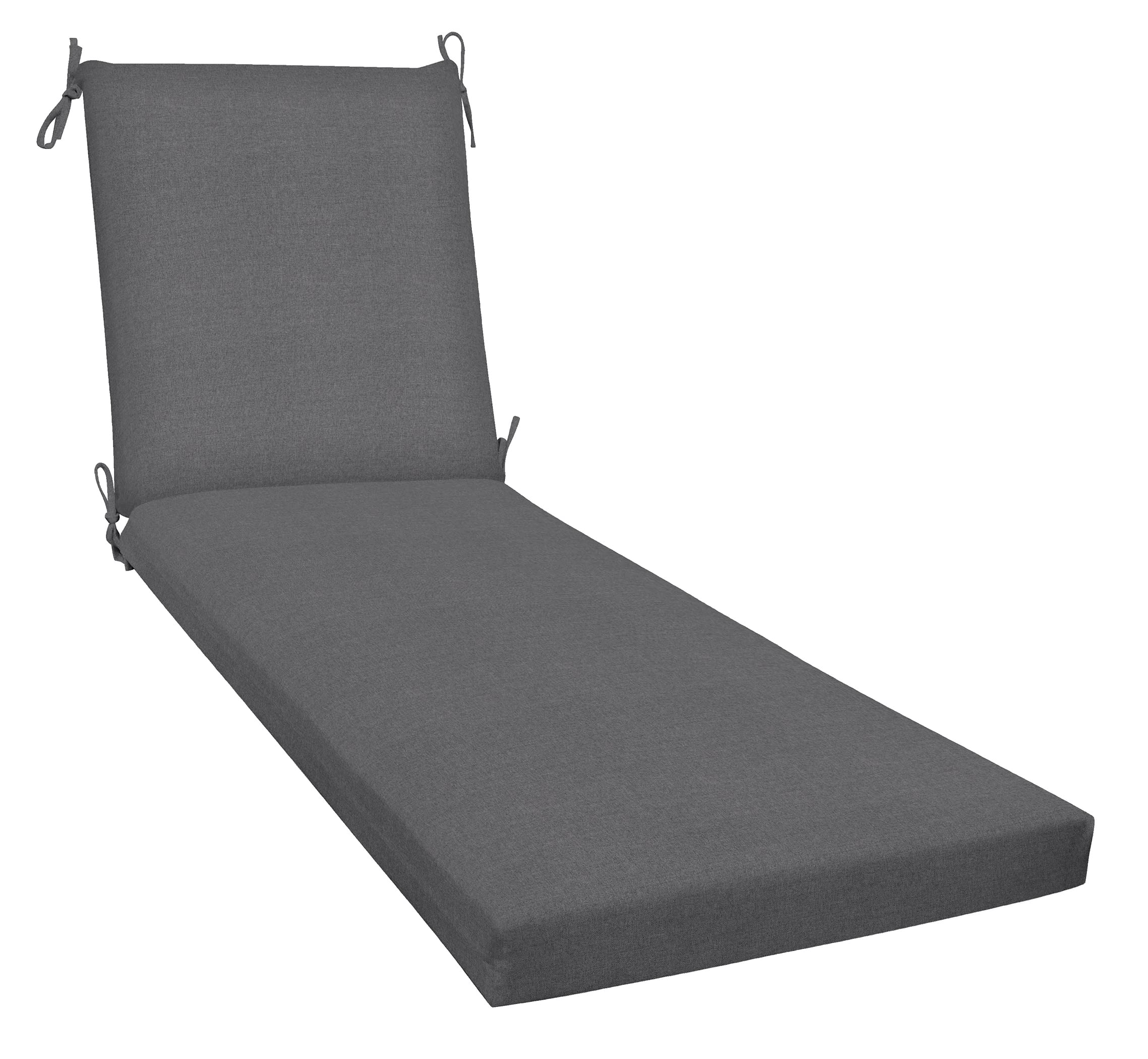 Honeycomb Outdoor Chaise, 22.5' W X 70' L, Heathered Solid Dark Grey Patio Cushion
