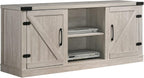 Salma Dusty Gray 58 Wide TV Stand with 2 Open Shelves and 2 Cabinets