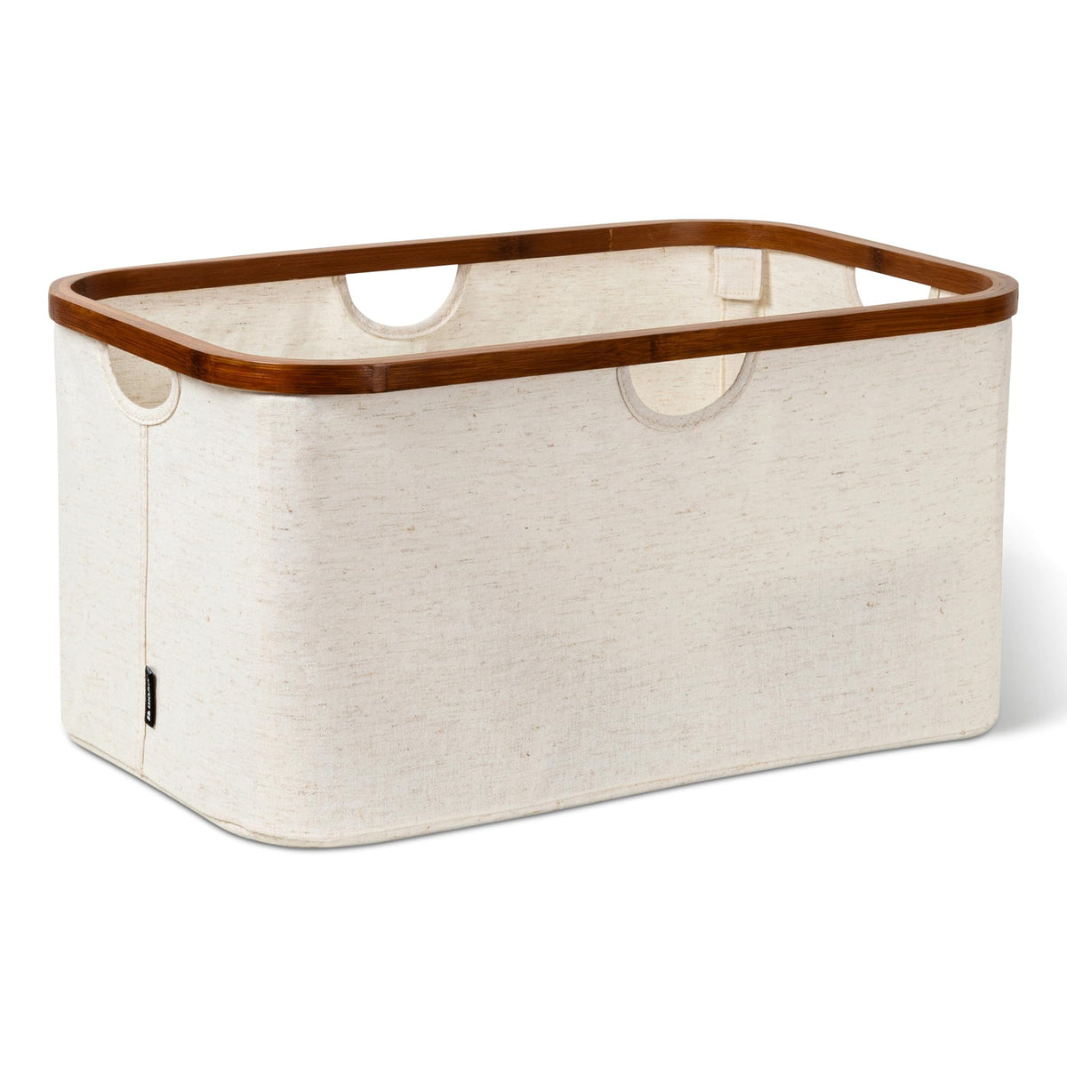 Bigso Laundry Basket with Bamboo Frame  Collapsible Laundry Bin Made of Easy to Fold Fabric and Recycled Fiberboard Base  Mode