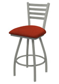 XL 410 Jackie 36 Swivel Extra Tall Bar Stool with Anodized Nickel Finish and Graph Poppy Seat