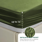 Love'S Cabin Full Size Satin Sheet Sets - 4 Piece Sage Silky Satin Sheet Set Full With Deep Pocket, Luxury Silk Feel Satin Bed Sheets Full Bedding Set (1 Flat Sheet,1 Fitted Sheet,2 Pillow Cases)