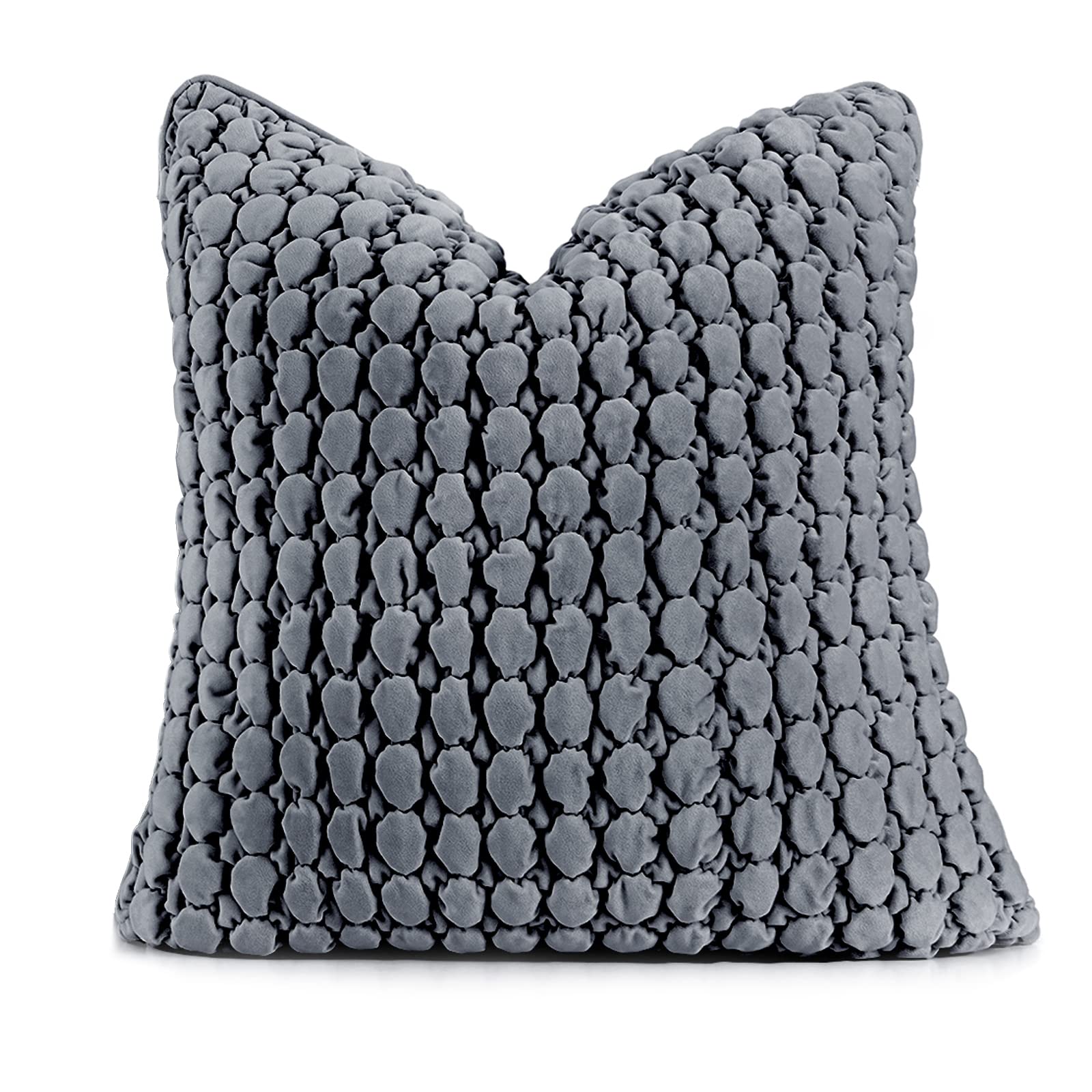 Cocoploceus 1 Piece Euro Sham Boho 24X24 Pillow Covers Decorative Farmhouse Pillow Covers Velvet Square Cushion Covers Soft Bubb