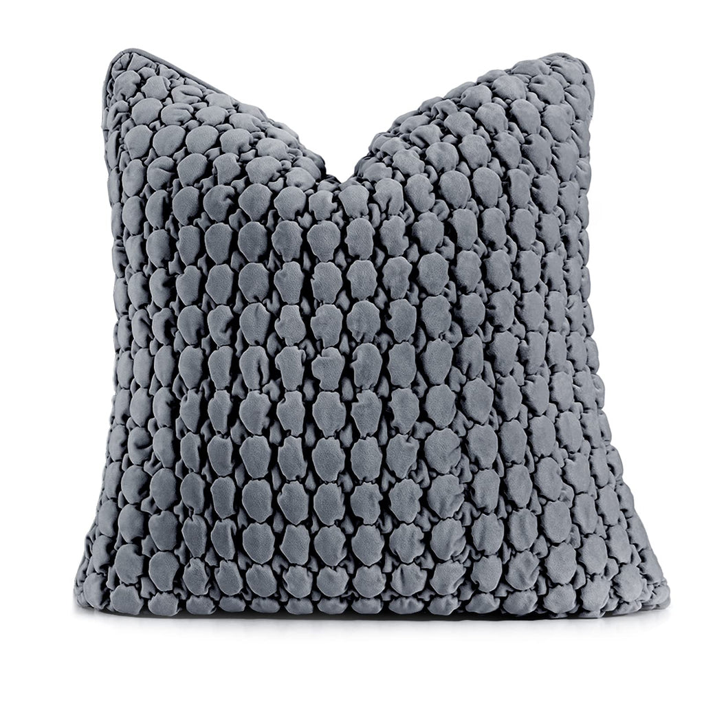 Cocoploceus 1 Piece Euro Sham Boho 24X24 Pillow Covers Decorative Farmhouse Pillow Covers Velvet Square Cushion Covers Soft Bubb