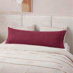 Bedsure Body Pillow Case Cover - Burgundy Polyester Microfiber Long Pillow Cases, Ultra Soft And Cozy Body Pillowcase With Envelope Closure, 1 Pack, 20X54 Inches