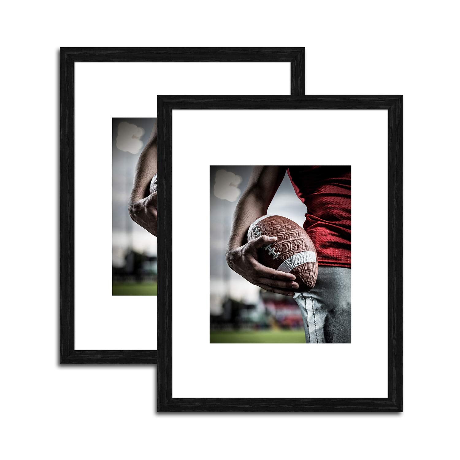 Emeyart 12x16 Picture Frames - Black Picture Frames to Display Photo 8x10 with Mat or 12 x 16 Pictures Without Mat for Living Ro