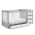 Graco Remi 4-In-1 Convertible Crib & Changer With Drawer (Pebble Gray & White) - GREENGUARD Gold Certified, Crib And Changing-Ta
