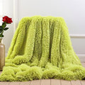 Plush Super Soft Blanket Bedding Sofa Cover Furry Fuzzy Fur Warm Throw Qulit Cozy Couch Blanket For Winter (63'X79',Olive Gree