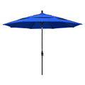California Umbrella Gscu118302-5401-Dwv 11' Round Aluminum Market, Crank Lift, Collar Tilt, Black Pole, Sunbrella Pacific Blue P