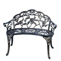C/G Patio Balcony Bench Double Seat, Anti-Rust Cast Aluminum Patio Garden Bench For Park Yard Outdoor Furniture Copper
