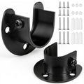 FIRJOY Heavy Duty Stainless Steel Closet Rod Bracket Holder (Black, 11/2)