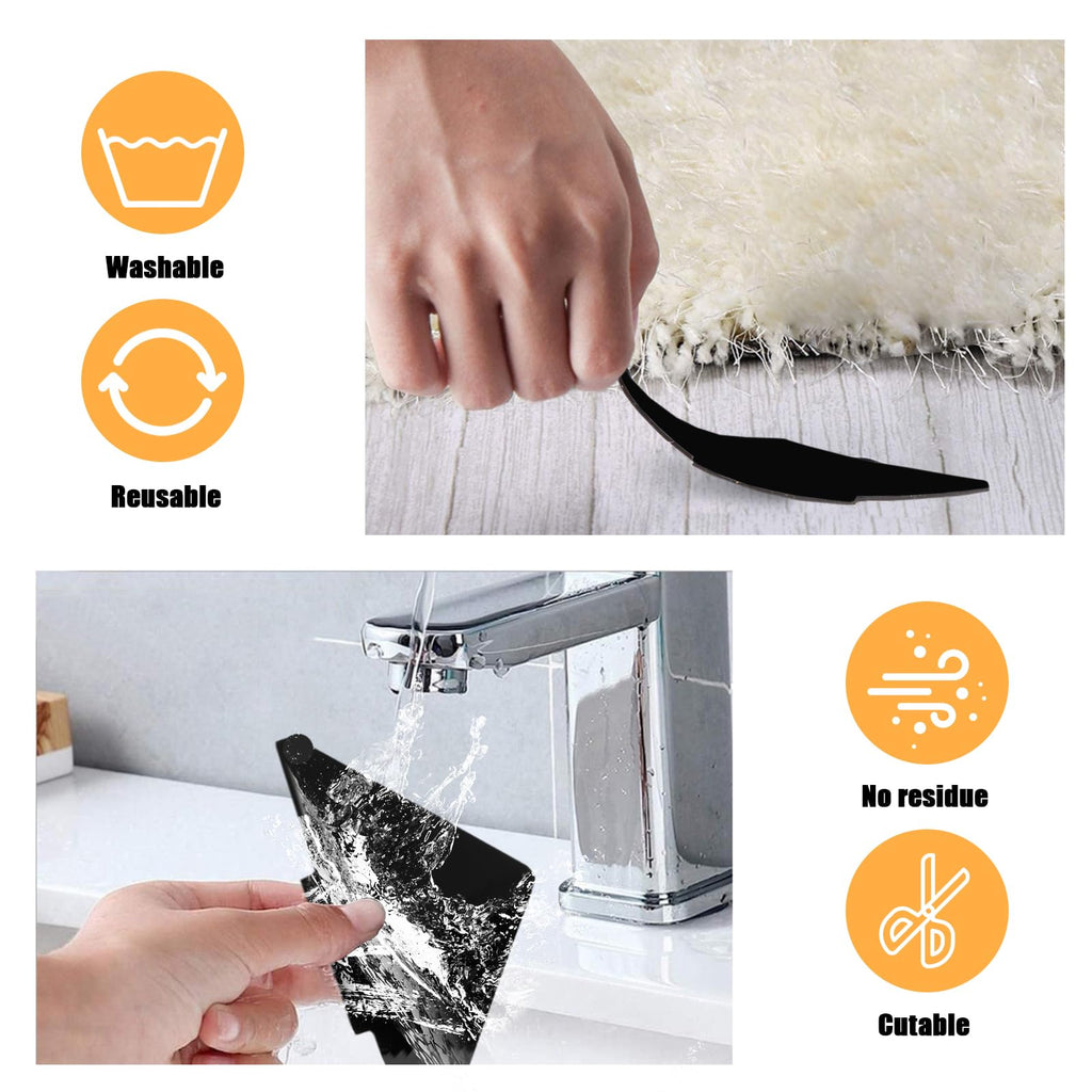 Rug Tape, 10 Pcs Double Sided Non Slip Reusable Rug Stopper, Washable Rug Pad Grippers For Hardwood Floors, Tile Floors, Carpets