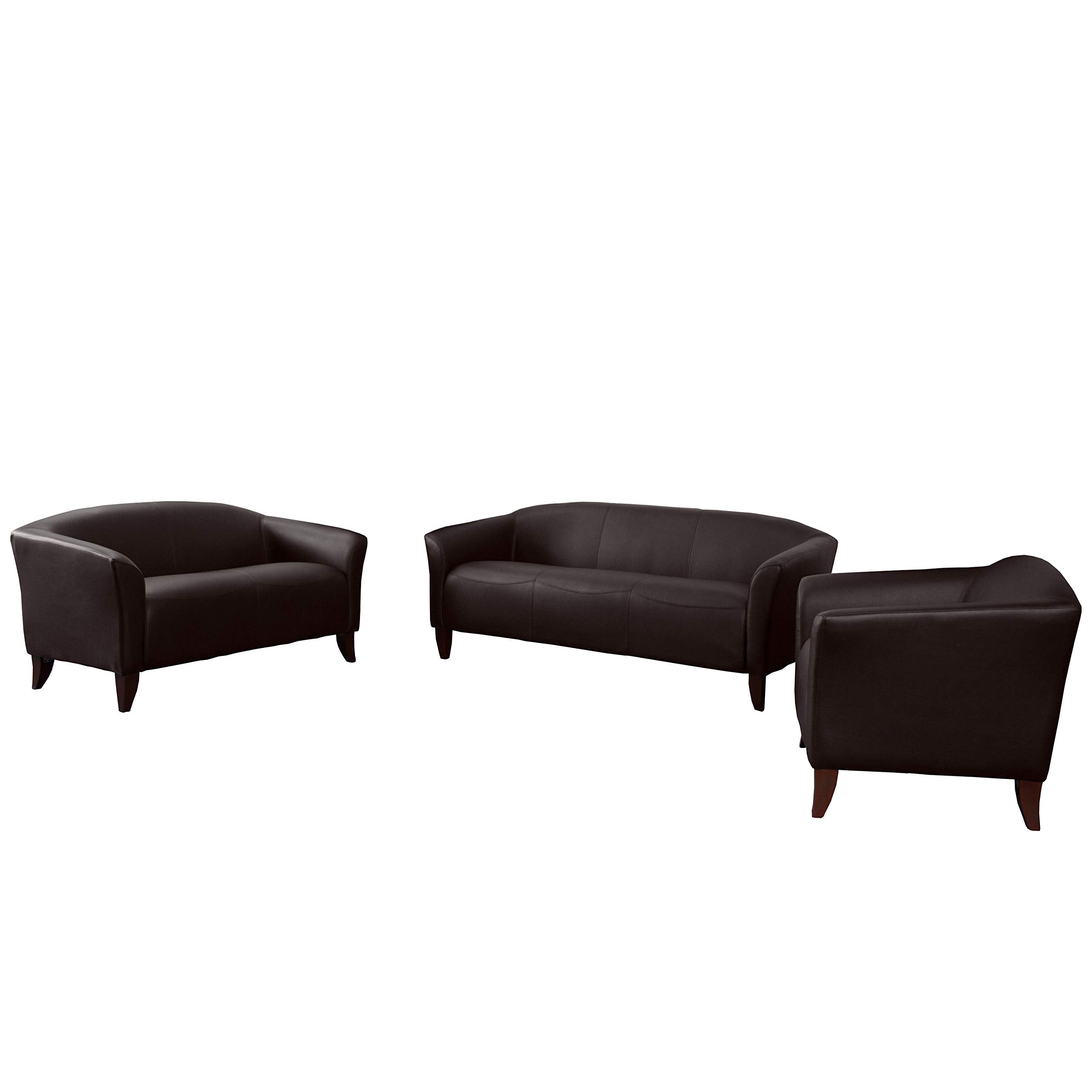 Flash Furniture HERCULES Imperial Series Reception Set in Brown LeatherSoft