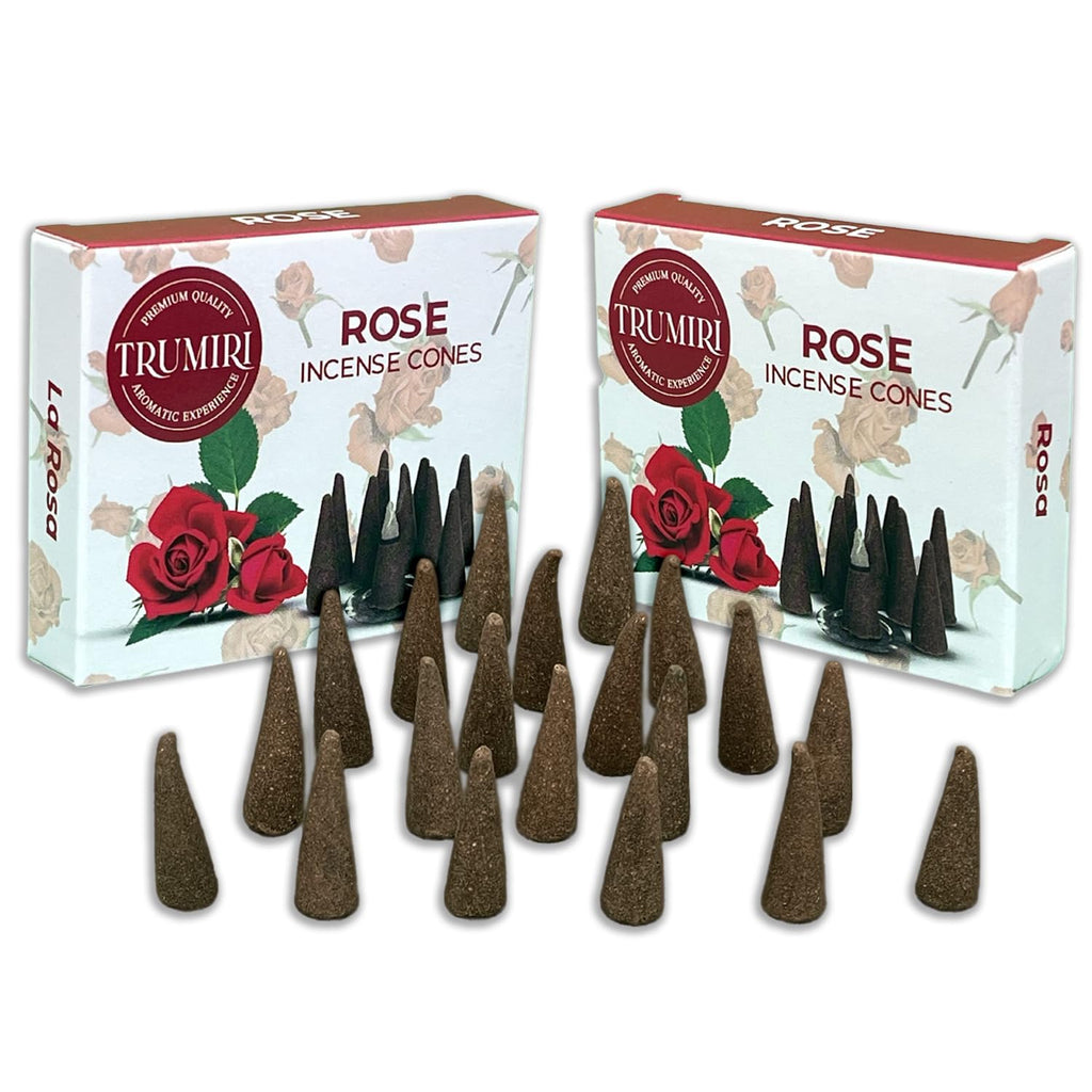 Rose Incense Cones - Total 20 Cone Incense - Dual Pack of 10 Insence Cones - Incense Cones Scented - Cone Incense Scents - Insen
