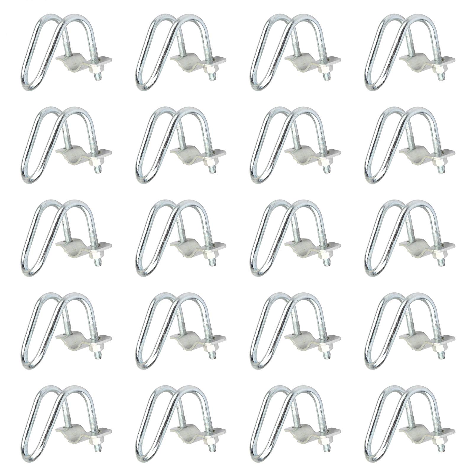 20 Pcs 1'X1' O.D. Cross-Connector Vertical Pipe Clip Crossover Clamps Tube Buckle Steel Pipe Connector Fixator For Farm, Green