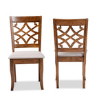 Baxton Studio Mael Modern and Contemporary Grey Fabric Upholstered and Walnut Brown Finished Wood 2-Piece Dining Chair Set