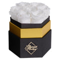 Glamour Boutique 7-Piece Forever White Rose Box - Preserved Roses In A Box, Immortal Roses In A Box That Last A Year - Eternal R