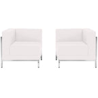 Flash Furniture Hercules Imagination Series White Leathersoft 2 Piece Corner Chair Set