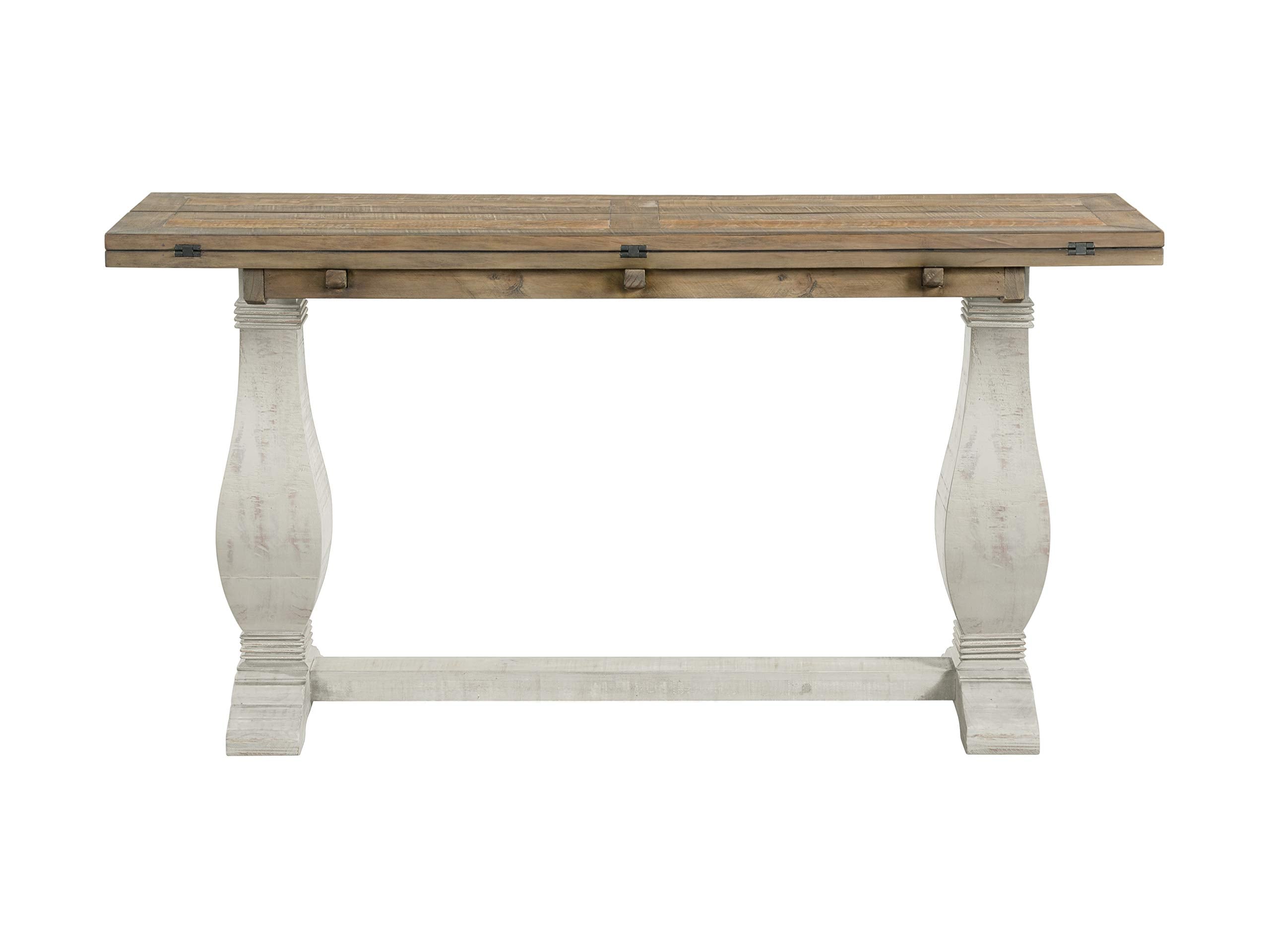 Martin Svensson Home Napa, Flip Top Sofa Console Table, White Stain And Reclaimed Natural
