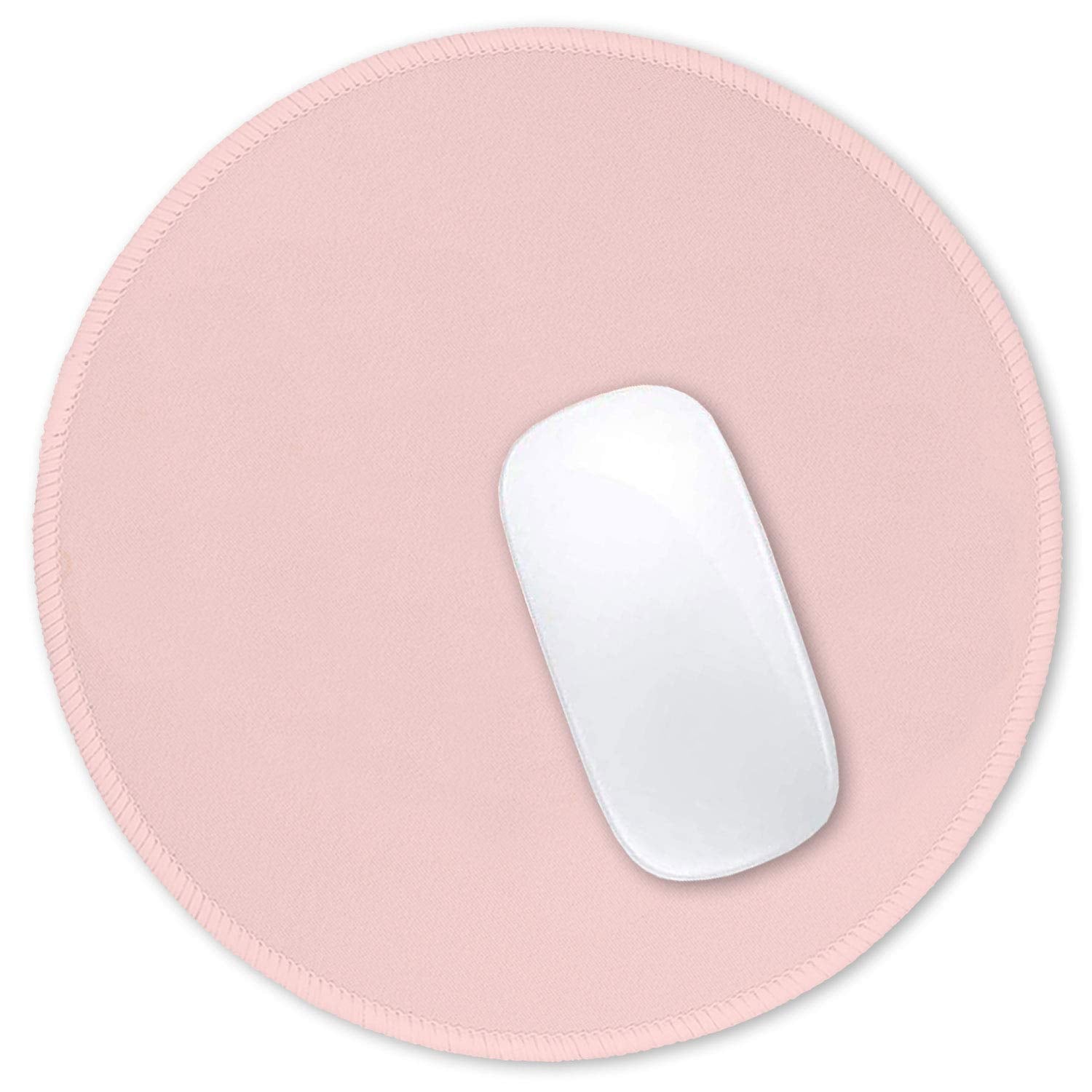 Hsurbtra Mouse Pad, Premium-Textured Small Round Mousepad 8.7 X 8.7 Inch Pink, Stitched Edge Anti-Slip Waterproof Rubber Mouse M