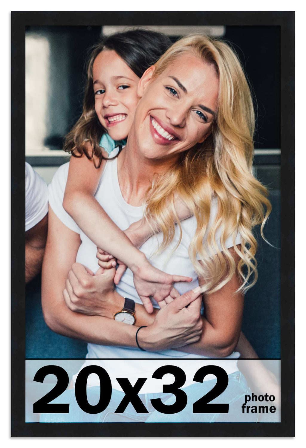 CountryArtHouse 20x32 Frame Black Solid Pine Wood Picture Frame Includes UV Acrylic Plexiglass, Acid Free Foam Backing Board and