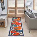 Nourison Aloha Outdoor Multicolor 2'3' X 12' Area Rug, Easy Cleaning, Non Shedding, Bed Room, Living Room, Dining Room, Deck, Backyard, Patio (2X12)