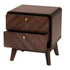 Baxton Studio Markell 18.9-inch W x 15.7-inch D Nightstand with 2 Drawers, Walnut Brown (233-13271-HIT)