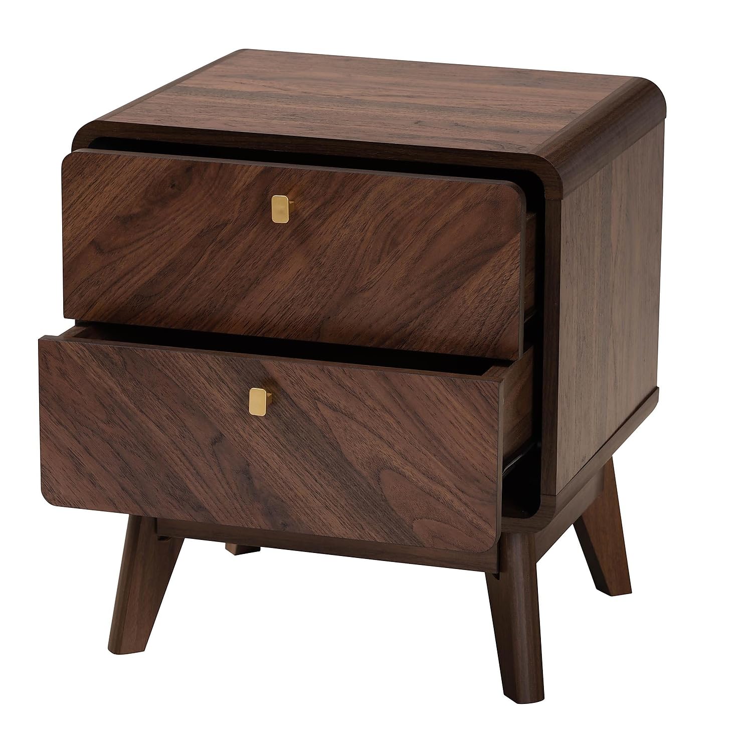 Baxton Studio Markell 18.9-inch W x 15.7-inch D Nightstand with 2 Drawers, Walnut Brown (233-13271-HIT)