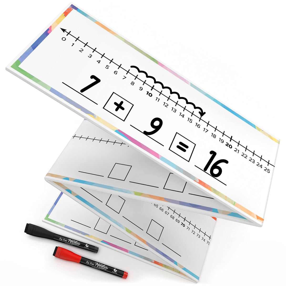0-100 Dry Erase Number Line Board Double Sided 4 Feet Number Lines For Students With A Red & Black Dry Erase Marker Featuring 0-