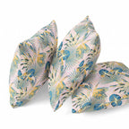 HomeRoots Blue Gray 18â€ Blue Gold Tropical Zippered Suede Throw Pillow