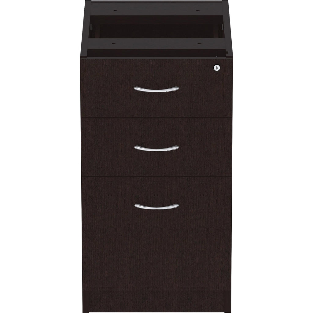 Lorell, LLR18220, Essentials Espresso Laminate Pedestal, 1 Each