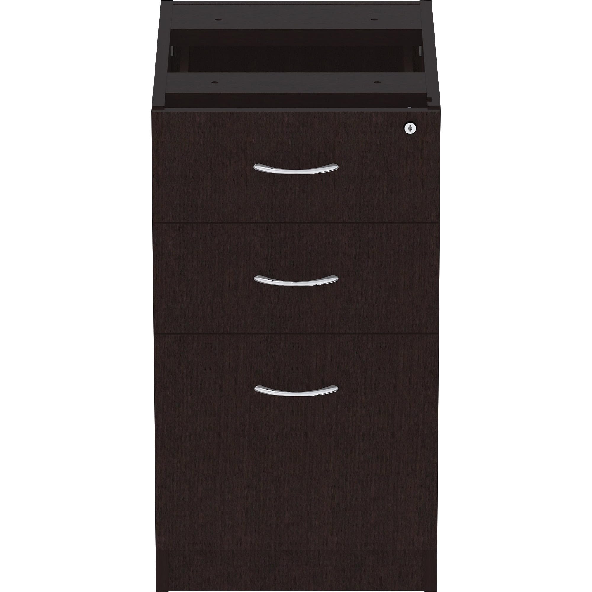 Lorell, LLR18220, Essentials Espresso Laminate Pedestal, 1 Each