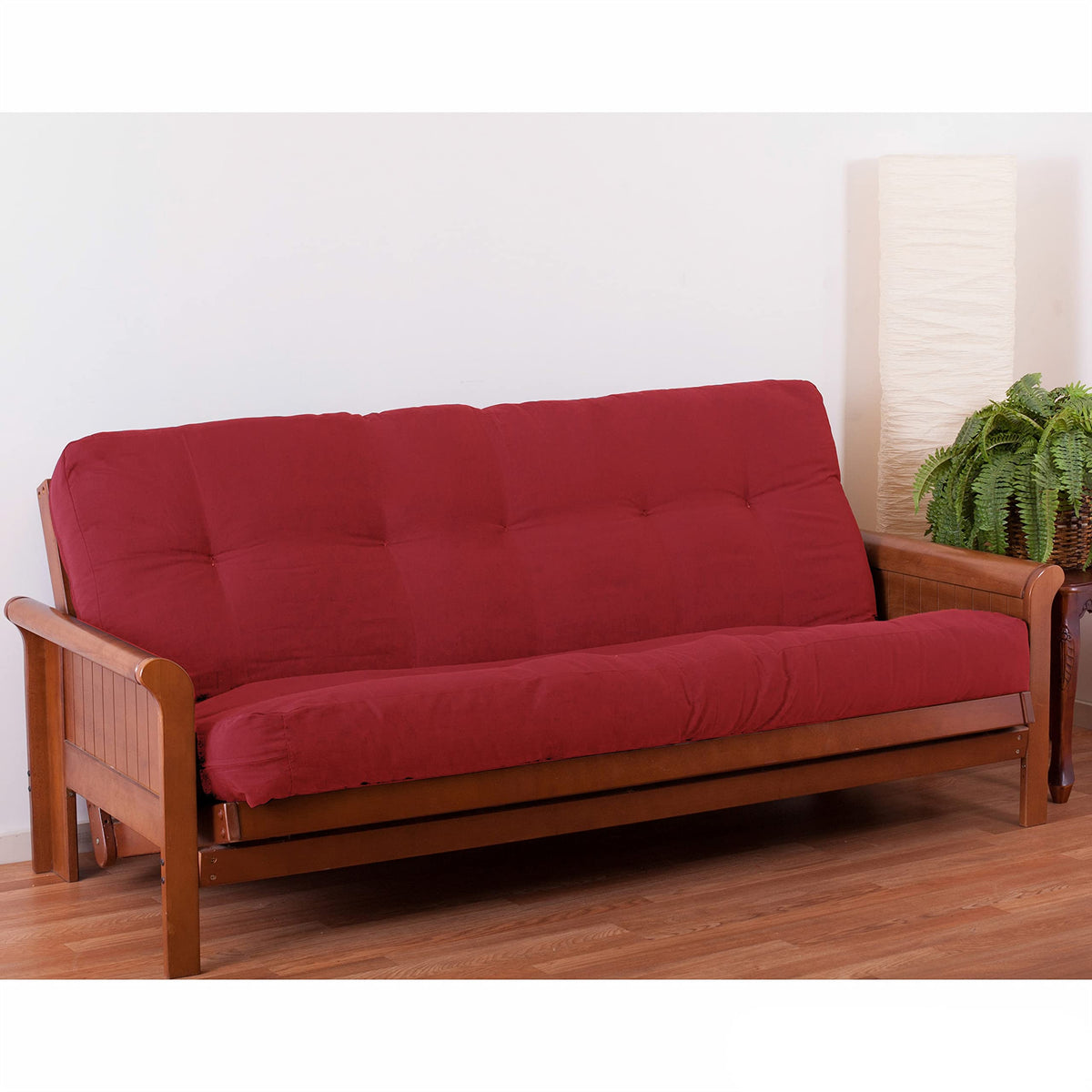 Blazing Needles Renewal 7&quot; Twill Futon Mattress, Full, Ruby Red