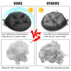 Gueglsa Outdoor Round Tufted Cushions, 15 Inch Bistro Chair Cushions With Ties, High Uv Resistant Round Chair Pads For Patio Bis