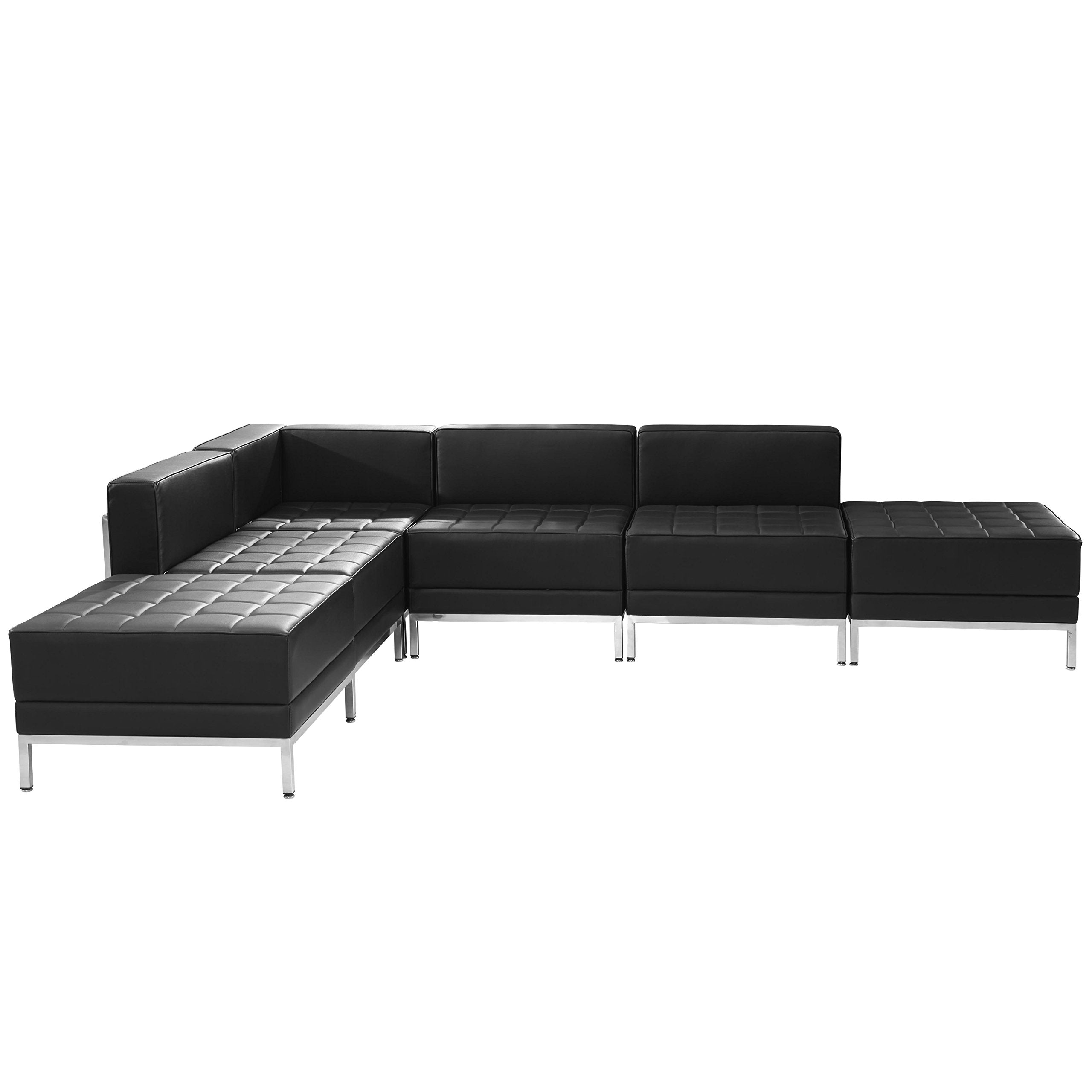 Flash Furniture HERCULES Imagination Series Black LeatherSoft Sectional Configuration, 6 Pieces