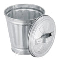Czhotg Silver Mini Galvanized Trash Can with Lid Wastebasket Trash Can Metal Buckets Tabletop Mini Metal Rubbish Bin Flower Pot 