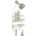 iDesign - 61974 York Metal Wire Hanging Shower Caddy, Extra Wide Space for Shampoo, Conditioner, and Soap with Hooks for Razors,