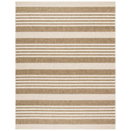 SAFAVIEH Courtyard Collection 8' x 10' Brown/Bone CY6062 Stripe Indoor/ Outdoor Waterproof Easy Cleaning Patio Backyard Area Rug