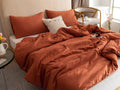 Rosgonia Terracotta Comforter Set Queen- 3Pcs (1 Comforter & 2 Pillowcases) Rust Queen Comforter Set For Women And Men- Reversib