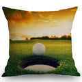 Swono Golf Course Throw Pillow Cover Golf Ball Near Hole Decorative Pillow Case Cotton Linen Cushion Cover Decor 18X18 Inch Pill
