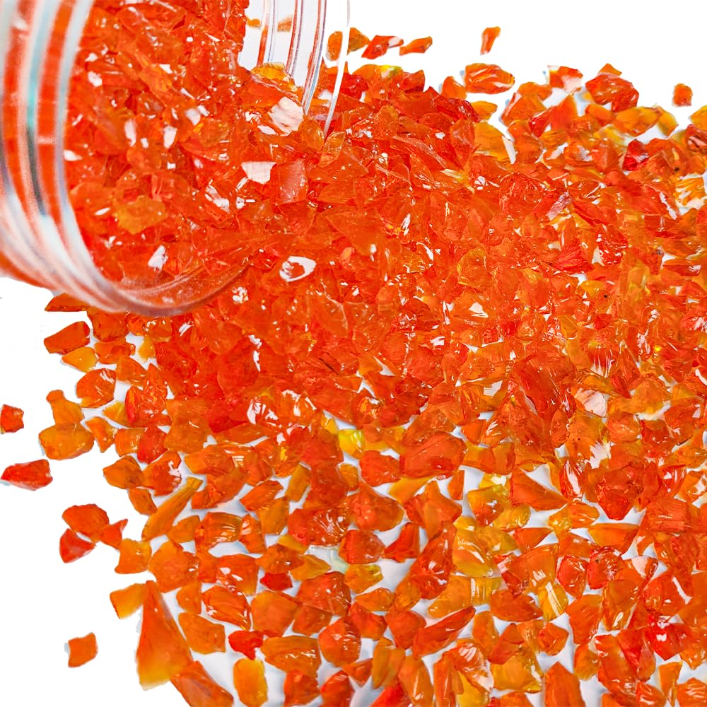 HappyFiller 1.3 LB Crushed Glass Sand Broken Pieces Stones for Flower Vase Fillers Candle Holder Decor,Succulent Pebble Granules