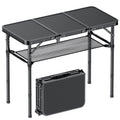 Folding Camping Table, 3 FT Folding Portable Camping Table, Outdoor&Indoor Picnic Table with 3 Adjustable Height Max 27.1,Lightw