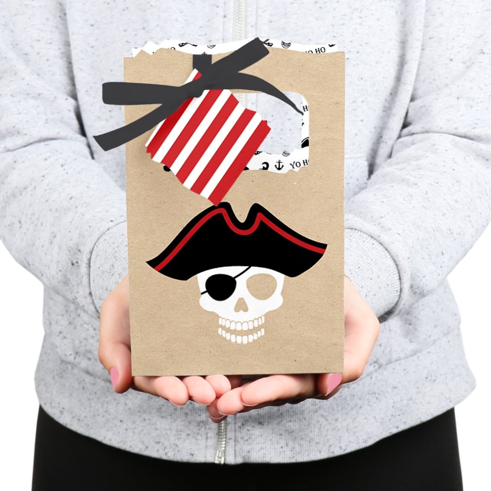 Big Dot Of Happiness Beware Of Pirates - Pirate Birthday Party Favor Boxes - Set Of 12