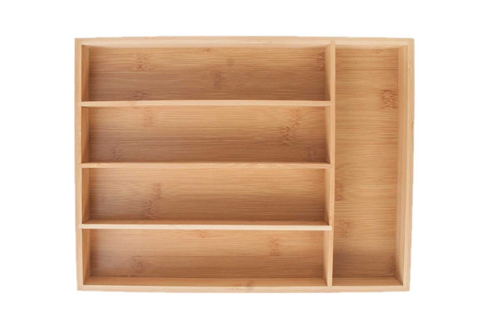 JapanBargain, Bamboo Drawer Organizer Kitchen Bath Vanity Office Crafts 5 Slot Compartments Tray Organizer for Flatware Silverwa