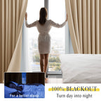 NICETOWN Blackout Curtain Liners - 34"W x 90"L, Greyish White, 2 Panels, Includes Hooks, for 95" Drapes