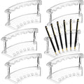 Chinco 6 Pieces Plastic Pen Holder Clear Display Stand 6-Slots Pen Display Stand Eyebrow Pen Stand Makeup Brush Rack Organizer F